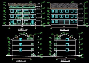新中式三层住宅楼建筑施工图
