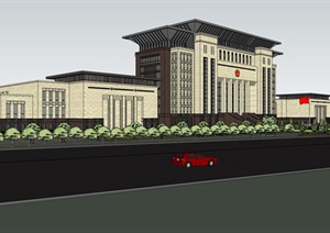 行政办公楼详细建筑设计SU(草图大师)模型