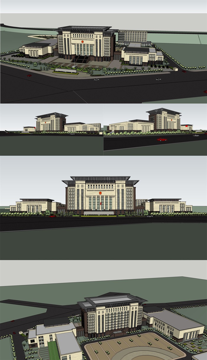 行政办公楼详细建筑设计su模型