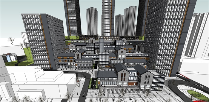 精致中式办公住宅综合楼模型(1)
