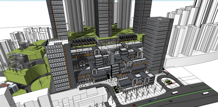 精致中式办公住宅综合楼模型(5)