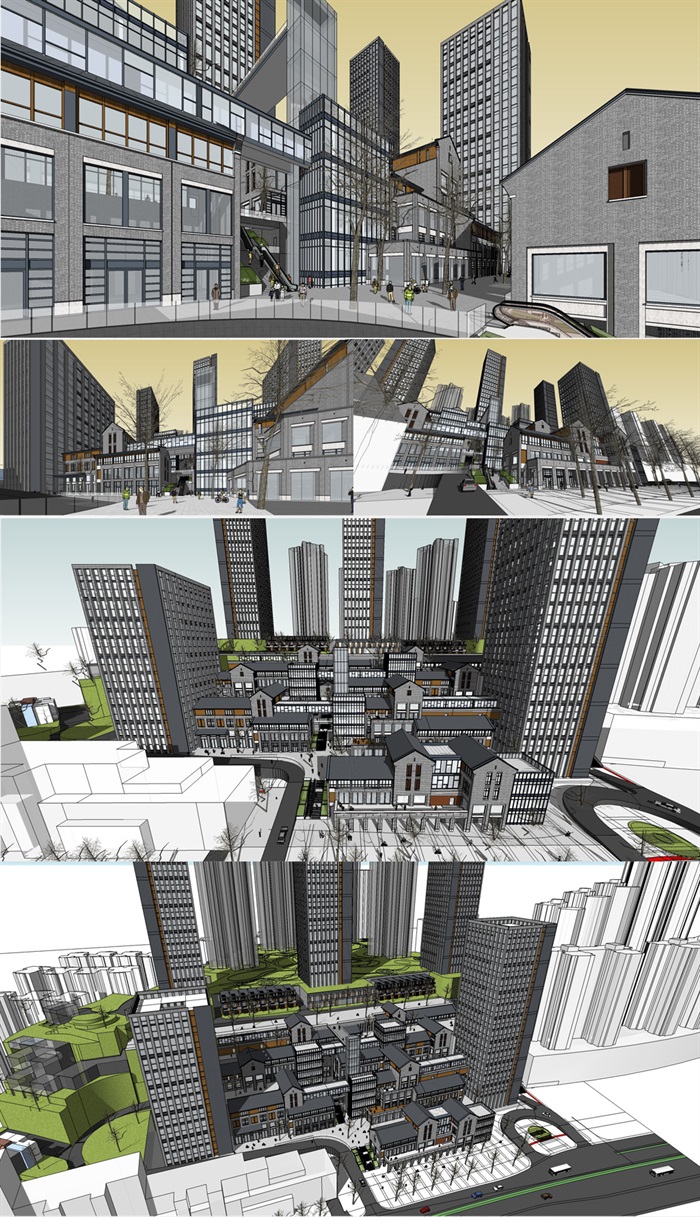精致中式办公住宅综合楼模型(6)