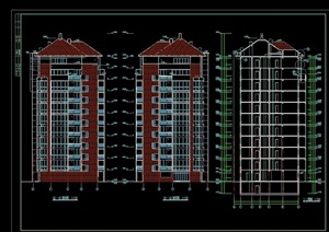 某欧式住宅楼建筑设计cad方案图纸