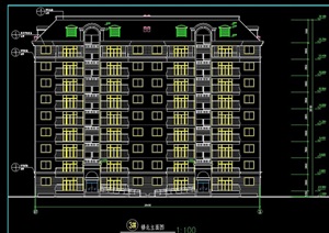 欧式详细多层高层住宅楼cad方案