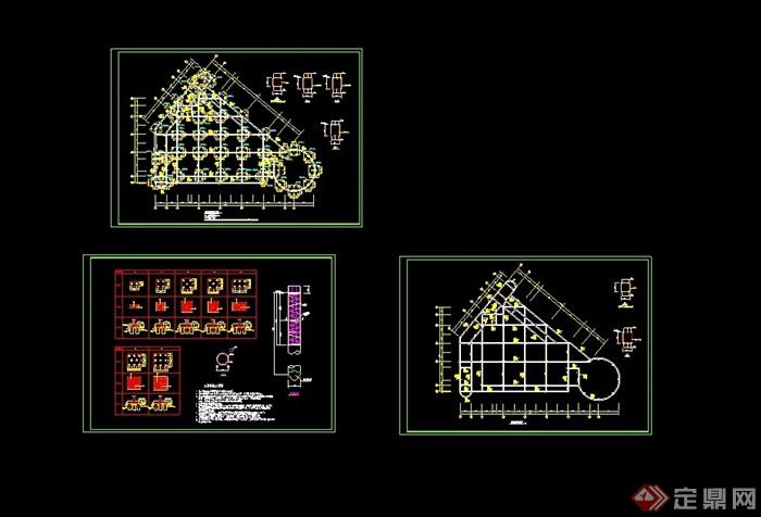 某小区会所设计结构建筑cad方案图