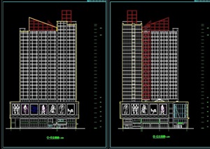 高层综合商业住宅建筑cad方案