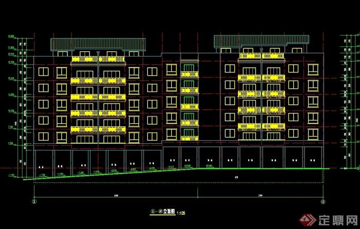 营山县荣泰春天1号住宅楼建筑cad施工图