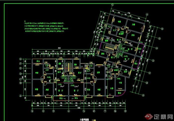 营山县荣泰春天1号住宅楼建筑cad施工图