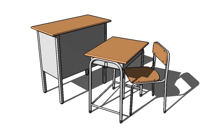 现代详细桌椅组合su模型