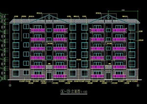 某欧式住宅区A楼建筑设计cad施工图