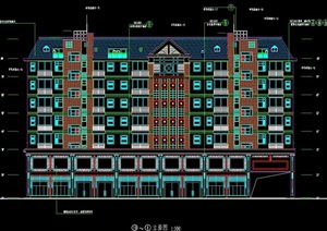 湖南xx印刷厂综合楼全套住宅建筑cad施工图