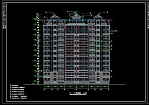 高层住宅建筑单体详细设计cad施工图