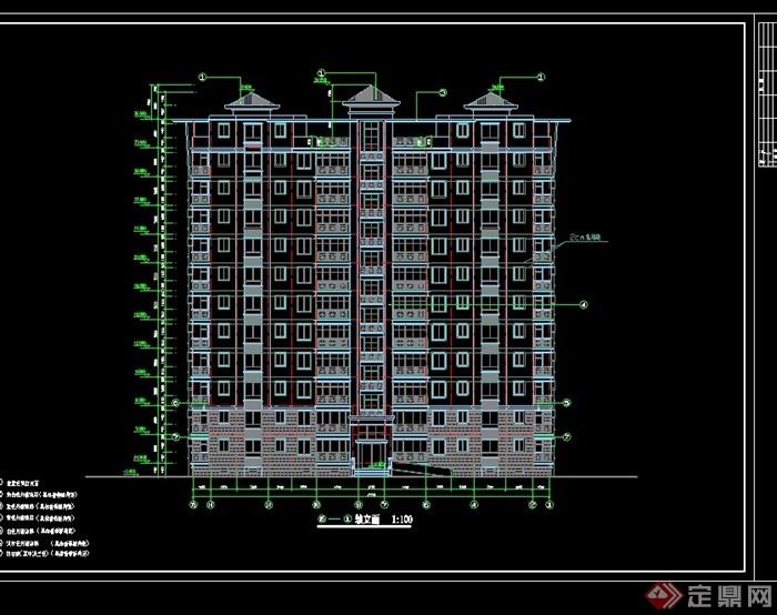高层住宅建筑单体详细设计cad施工图