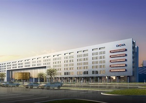 某国际机场货运站建筑方案设计效果图及实景图