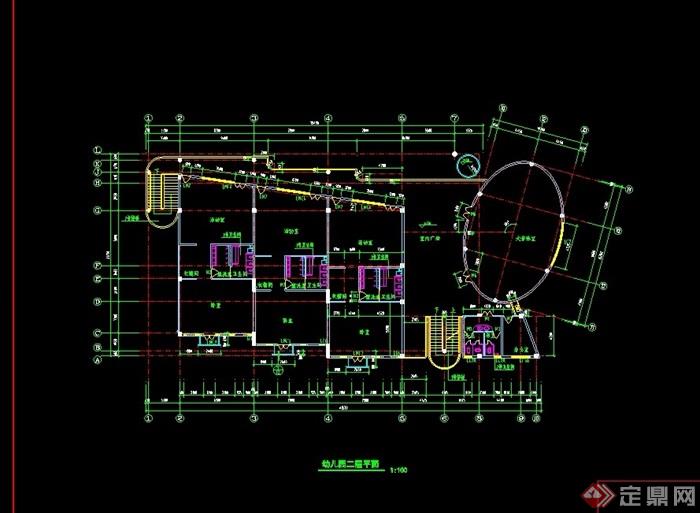 现代多层幼儿园cad施工图