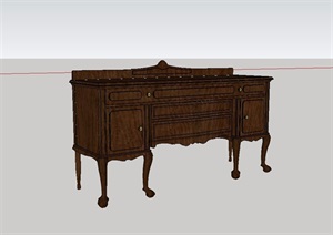 欧式全木质家具柜子设计SU(草图大师)模型