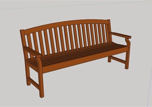 木质园林景观椅子设计SU(草图大师)模型