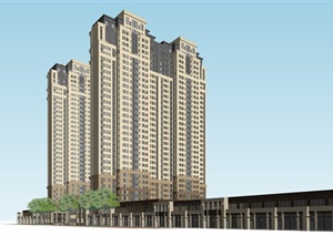 宁波中海项目详细的住宅楼设计SU(草图大师)模型