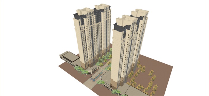 宁波中海项目详细的住宅楼设计su模型宁波中海项目详细的住宅楼设计su模型