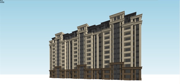 宁波中海项目详细的住宅楼设计su模型
