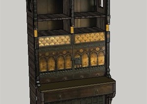 欧式古典储物柜设计SU(草图大师)模型