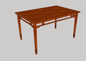 中式详细完整的桌子SU(草图大师)模型