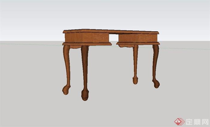 欧式详细完整的桌子su模型
