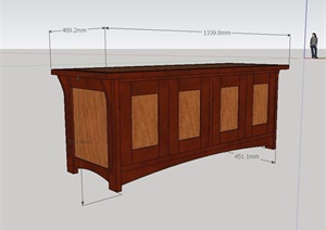 某木质详细完整的木质柜子SU(草图大师)模型