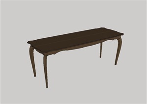 某室内木质桌子设计SU(草图大师)模型