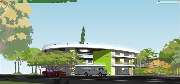 创意圆形绿化屋顶平台幼儿园(5)