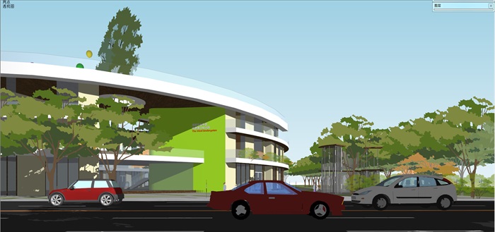 创意圆形绿化屋顶平台幼儿园(7)