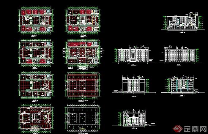 某中学综合楼设计设计cad施工图
