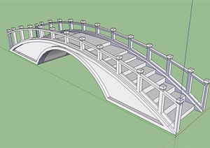 中式风格详细完整的拱桥SU(草图大师)模型