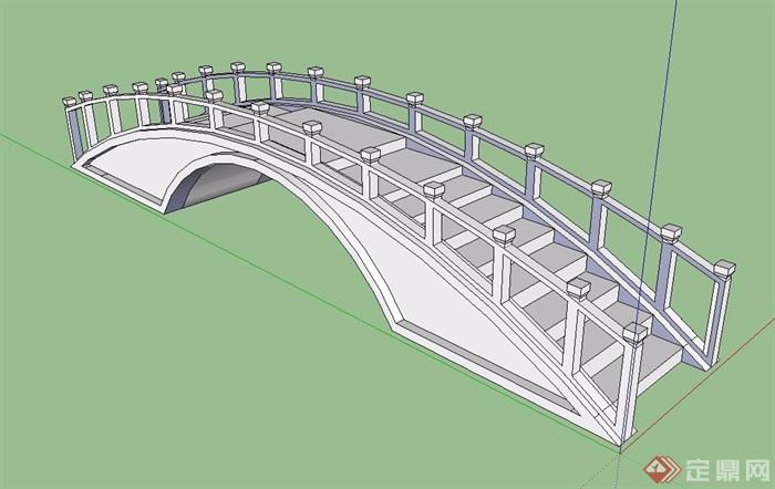 中式风格详细完整的拱桥su模型