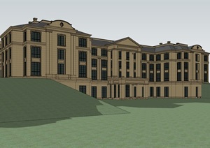 经典法式会所建筑设计SU(草图大师)模型