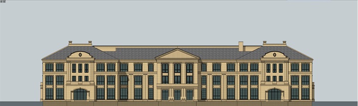 经典法式会所建筑设计su模型