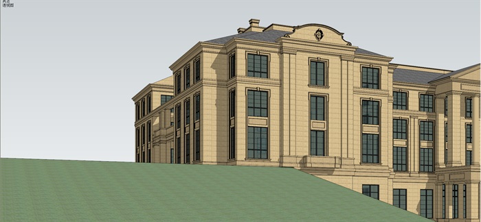 经典法式会所建筑设计su模型