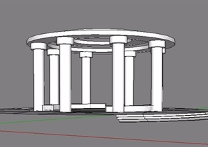 某简约圆环顶凉亭设计SU(草图大师)模型