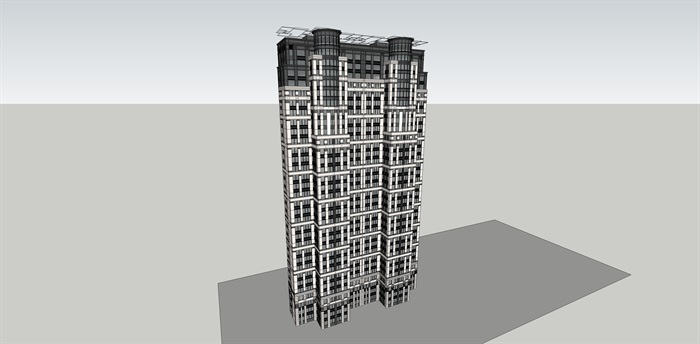 丹东保利别墅、住宅楼、办公建筑详细建筑设计su模型