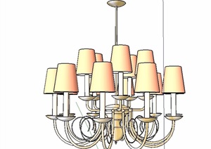 欧式室内吊灯顶灯素材设计SU(草图大师)模型