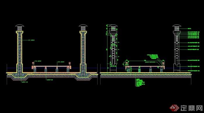 园林景观详细景观灯柱cad施工图