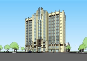 新古典星级酒店详细建筑设计SU(草图大师)模型