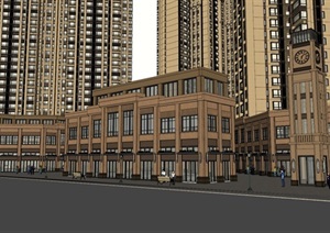 某高层新古典商业住宅楼设计SU(草图大师)模型