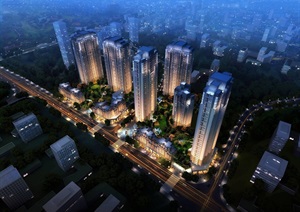 重庆新古典商业住宅小区楼设计SU(草图大师)模型
