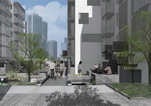 某住宅一个社区改造景观设计SU(草图大师)模型