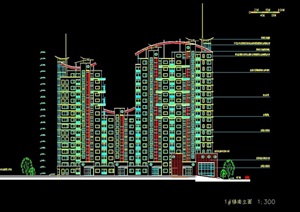 高层住宅小区建筑设计cad方案总图