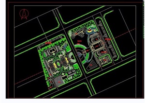 某现代工业区厂房区规划绿化CAD平面图146套