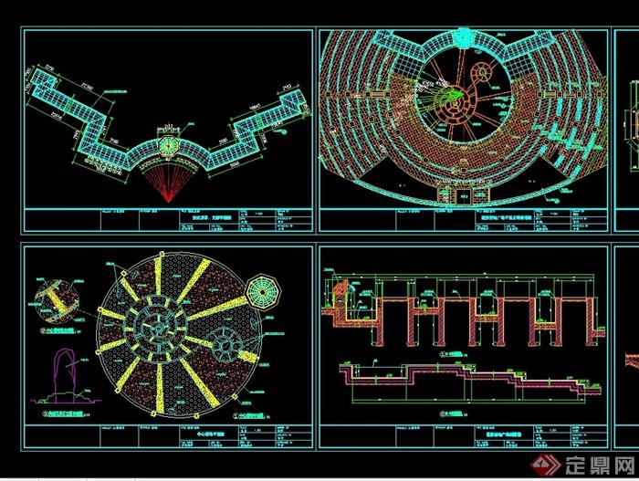 圆形活动广场cad施工图