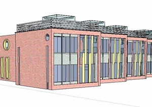 现代幼儿园学校教学建筑设计SU(草图大师)模型