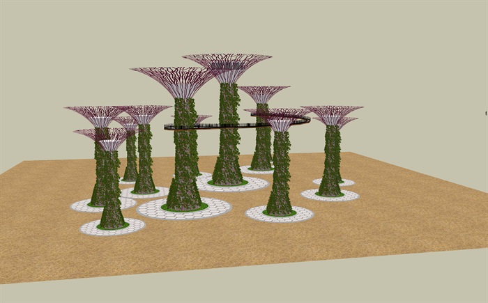 新加坡生命树小品素材设计su模型